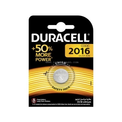 CR 2016 3V Duracell 5980 +50% More Power Bx1
