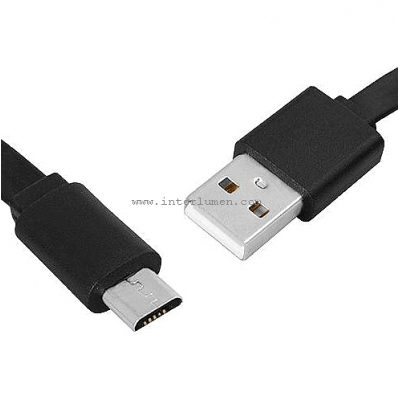 Kabel USB-A » micro USB 1,0m czarny płaski ChRL