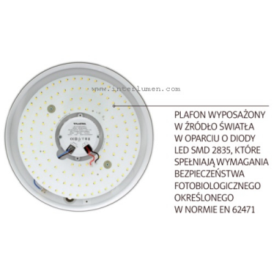 Plafon LED 18W/840 biały Plast-Rol SUN IK10 IP54