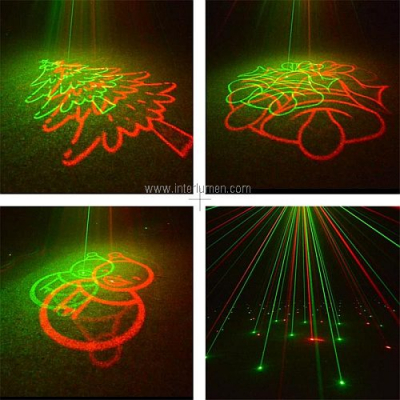 Laser zielono-czerwony 8 motywów Bożego Narodzenia