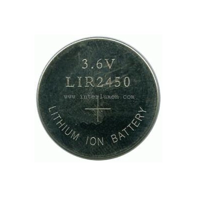 LIR2450 120mAh 0.4Wh Li-Ion 3.6V 24.5x5mm