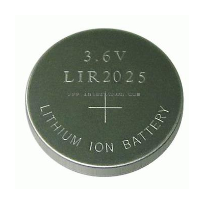 LIR2025 30mAh Li-Ion 3.6V 20x2.5mm