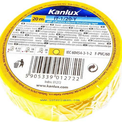 19x0,13 taśma żółta 20m Kanlux IT-1/20-Y