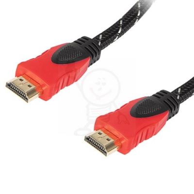 Przewód HDMI 1,0m złote styki czerwony 1768