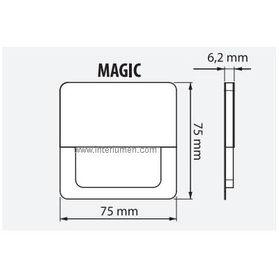 Magic kwadrat 12V 6500°K 0,8W puszka