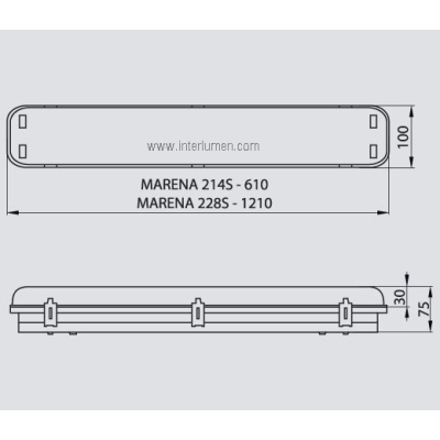 2x28W G5 IP65 EVG Brilum 0069 Marena 228S