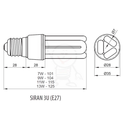 9W E27 3U 840 Brilum Siran