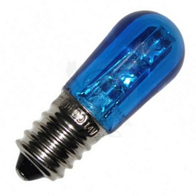 E14 - niebieska 12V /14V LED 0.25W Fi.16x45 DC/AC
